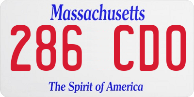 MA license plate 286CD0