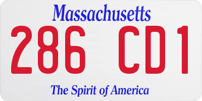 MA license plate 286CD1