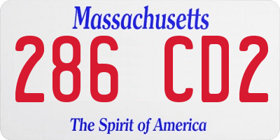 MA license plate 286CD2