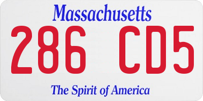 MA license plate 286CD5