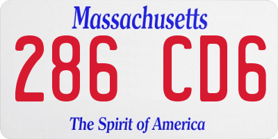 MA license plate 286CD6