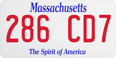 MA license plate 286CD7