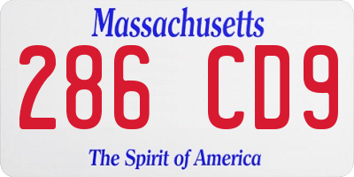 MA license plate 286CD9