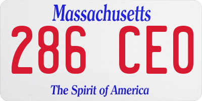 MA license plate 286CE0