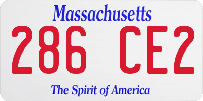 MA license plate 286CE2
