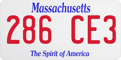 MA license plate 286CE3
