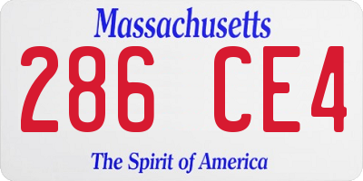 MA license plate 286CE4