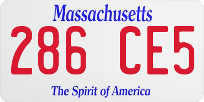 MA license plate 286CE5