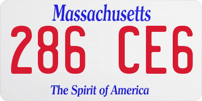 MA license plate 286CE6