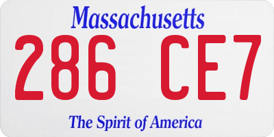 MA license plate 286CE7