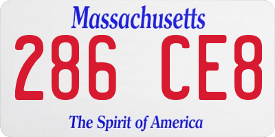 MA license plate 286CE8
