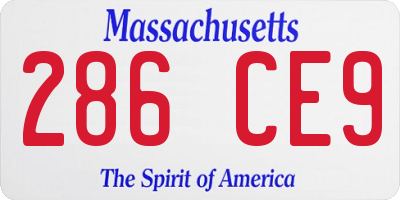 MA license plate 286CE9