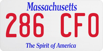 MA license plate 286CF0