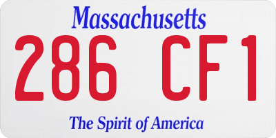 MA license plate 286CF1