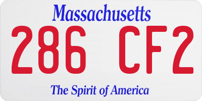 MA license plate 286CF2