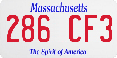 MA license plate 286CF3