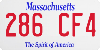 MA license plate 286CF4
