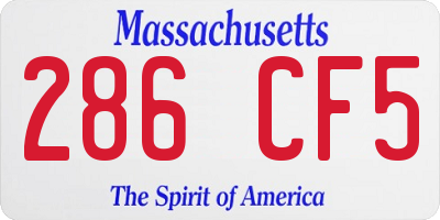 MA license plate 286CF5