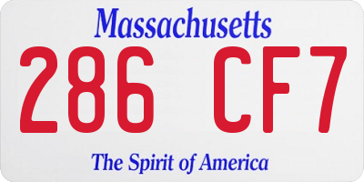 MA license plate 286CF7