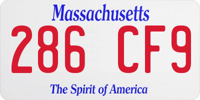 MA license plate 286CF9