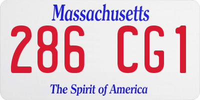 MA license plate 286CG1