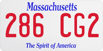 MA license plate 286CG2