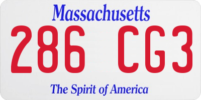 MA license plate 286CG3