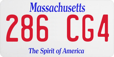 MA license plate 286CG4