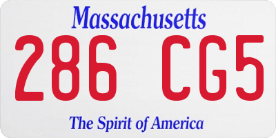 MA license plate 286CG5