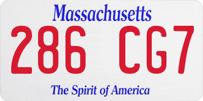 MA license plate 286CG7