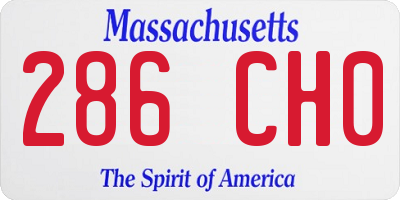 MA license plate 286CH0