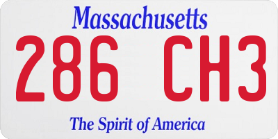MA license plate 286CH3