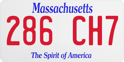 MA license plate 286CH7