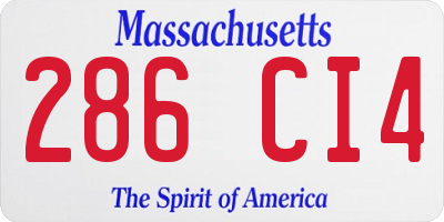 MA license plate 286CI4