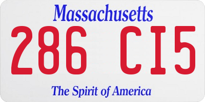 MA license plate 286CI5