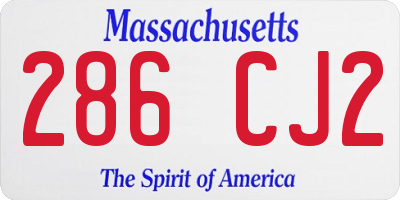MA license plate 286CJ2