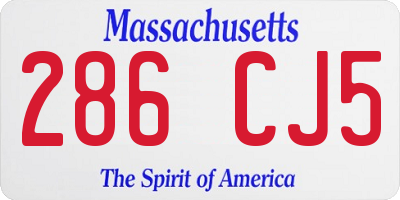 MA license plate 286CJ5
