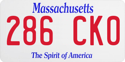 MA license plate 286CK0