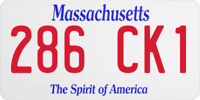 MA license plate 286CK1