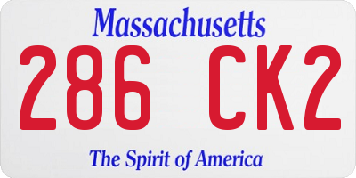 MA license plate 286CK2