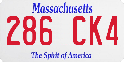 MA license plate 286CK4