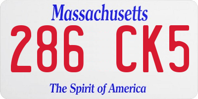 MA license plate 286CK5