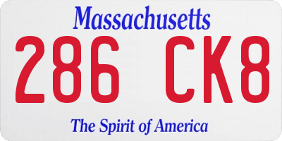MA license plate 286CK8