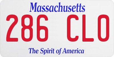 MA license plate 286CL0
