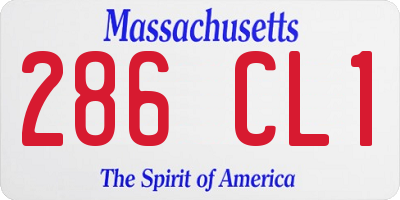 MA license plate 286CL1