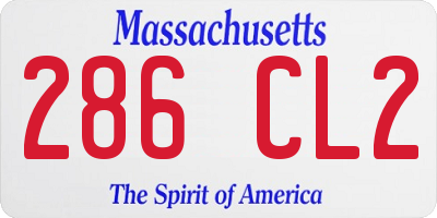 MA license plate 286CL2