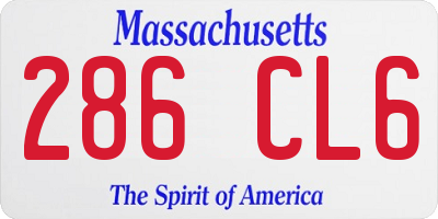 MA license plate 286CL6