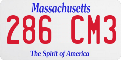 MA license plate 286CM3