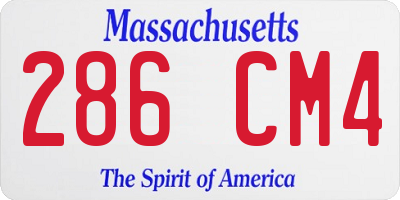 MA license plate 286CM4