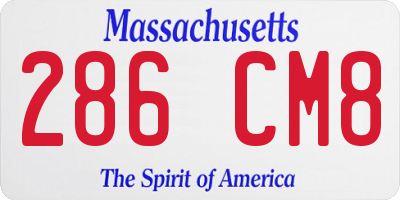MA license plate 286CM8